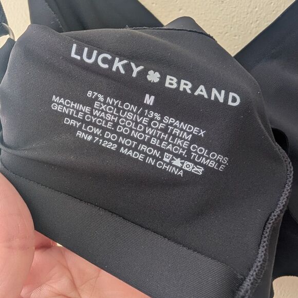 Lucky Brand V-neck Adjustable Strap Padded Bra Black Size Medium - Picture 6 of 6